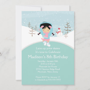 Patineuse fille Patinage sur glace Invitation de f