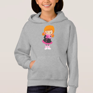 Patineuse sur glace, Mignonne fille, Cheveux orang