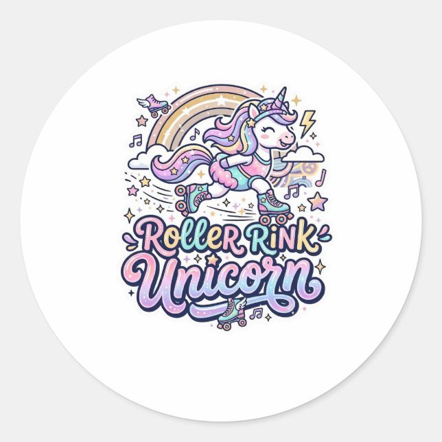 Patinoire à roulettes Licorne Autocollant vectorie (Devant)