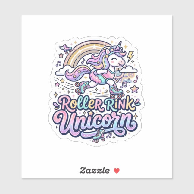 Patinoire à roulettes Licorne Autocollant vectorie (Feuille)