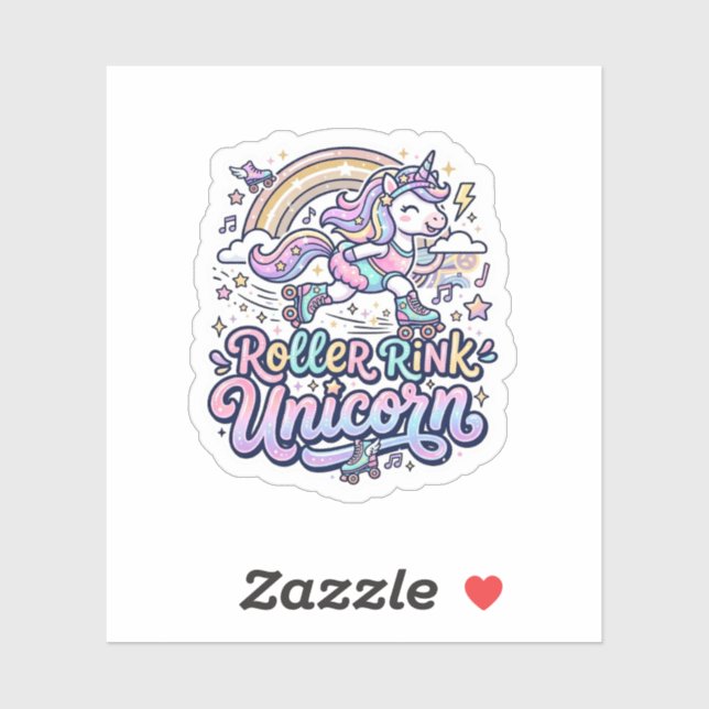 Patinoire Licorne Autocollant Vectoriel Premium Li (Feuille)