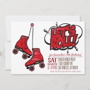 Patinons à roulettes Invitation Anniversaire