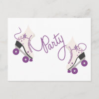 Patins à rouleaux violet Carte postale Anniversair