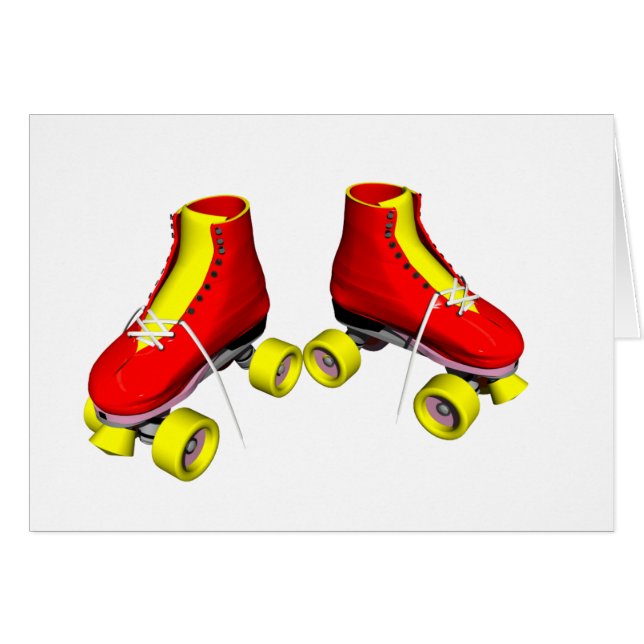 Patins de rouleau rouges (Devant horizontal)