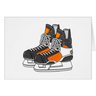 Patins oranges d'hockey