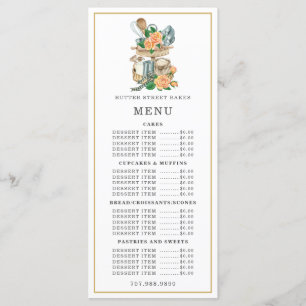Pâtisserie Chef Aquarelle Cuisinière Menu