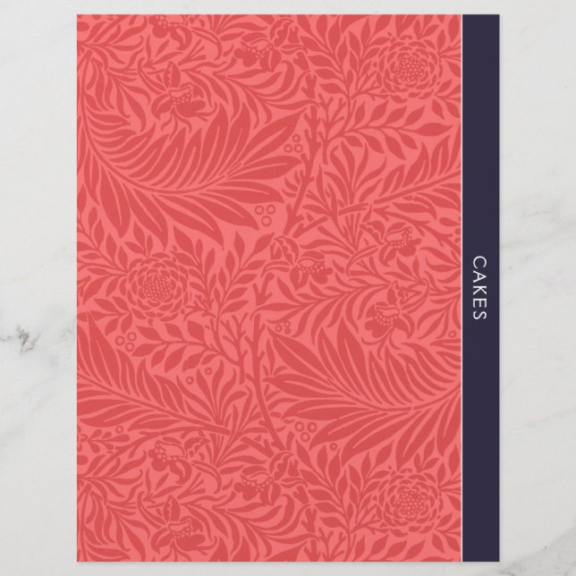 Pâtisseries | Séparateur de Recette | Floral Rouge (Devant)