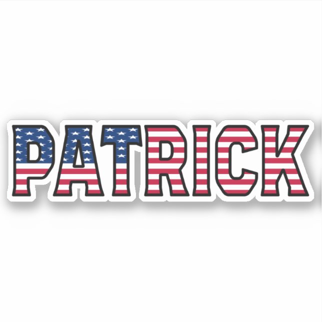 Patrick Name Prénom USA Sticker Stickerset (Devant)