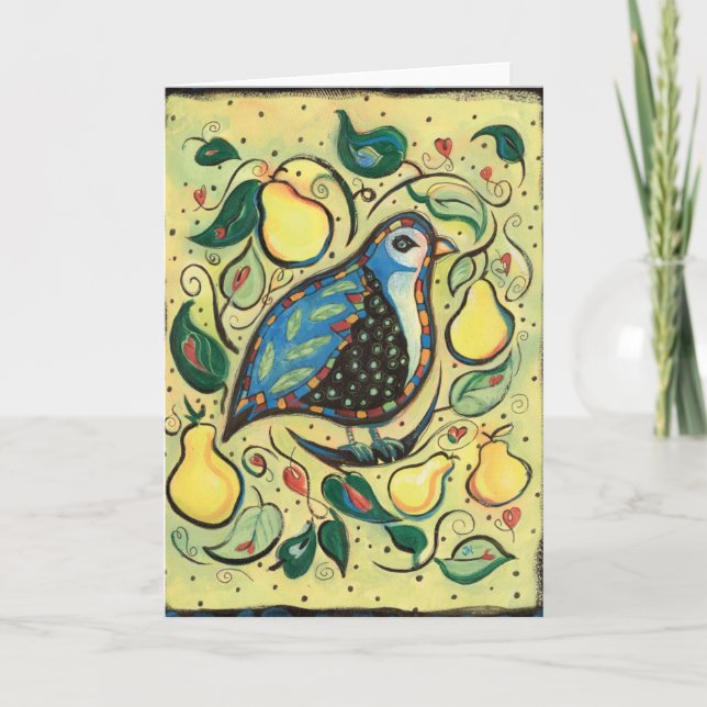 Patridge dans une carte de Noël illustrée de (Devant)