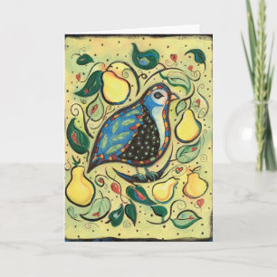 Patridge dans une carte de Noël illustrée de