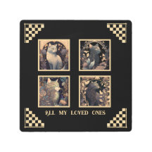 Patrimoine Feline Collage Art nouveau Metal Impres