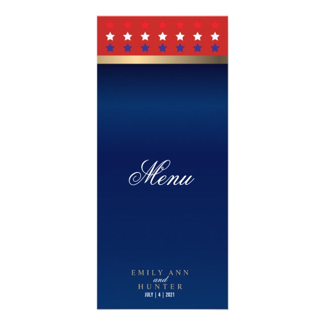 Patriotic American Star - Menu (Devant)