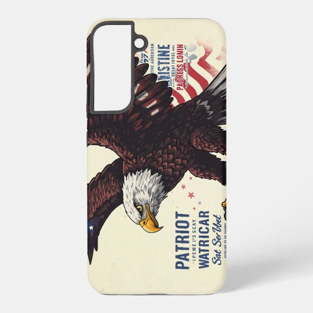 Patriotic Bald Eagle Samsung Galaxy S22 Plus Coque (Verso)
