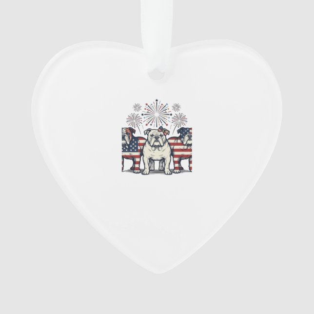 Patriotic Bulldog Fireworks Vintage Engraving Desi (devant)