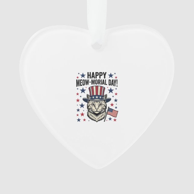 Patriotic Cat Meow-Morial Day Vintage Vector Desig (devant)