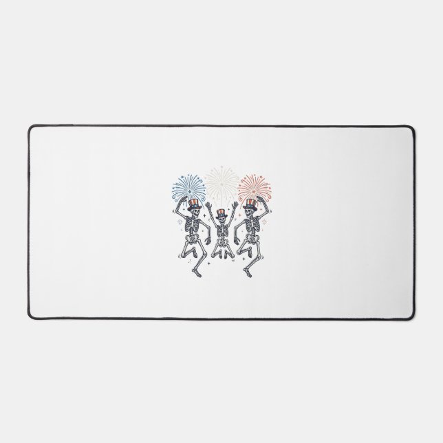 Patriotic Dancing Skeleton Fireworks Vintage Shirt (Recto)