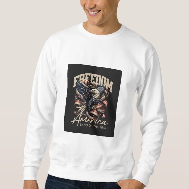 Patriotic Eagle "Freedom America" Sweatshirt  (Devant)