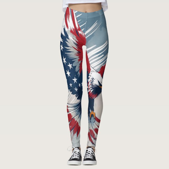 Patriotic Eagle USA Leggings (Devant)