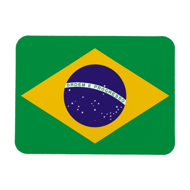 Patriotic flexible magnet with flag of Brazil (Horizontal)