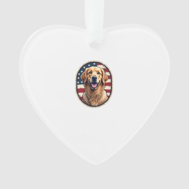 Patriotic Golden Retriever Badge Vintage Tee 4 (devant)