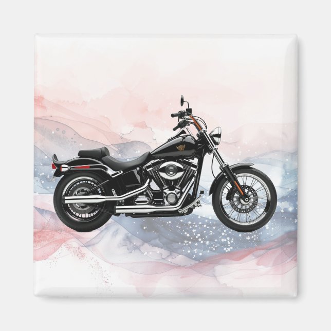 Patriotic Hawg Heritage Twin-Cam Motorcycle Magnet (Devant)