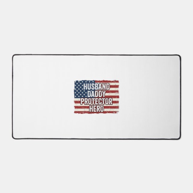 Patriotic Husband Daddy Protector Hero Flag Shirt  (Recto)