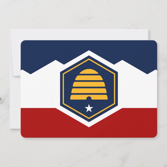 Patriotic  invitations with Flag of Utah, USA (Devant)
