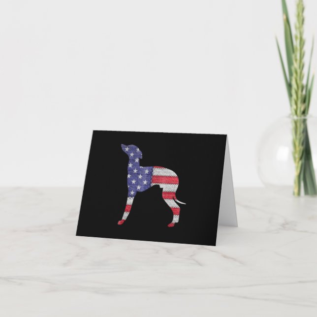 patriotic italic greyhound american flag embrroïde (Devant)