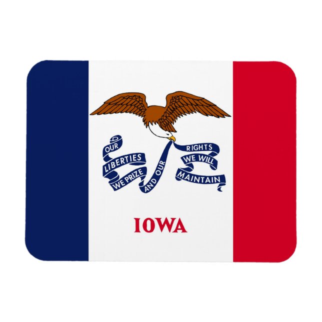 Patriotic magnet flexible avec Iowa flag (Horizontal)