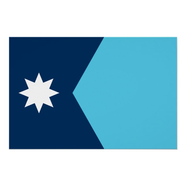 Patriotic wall poster with Flag of Minnesota, USA (Devant)