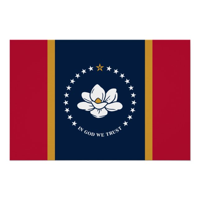 Patriotic wall poster with Flag of Mississippi  (Devant)
