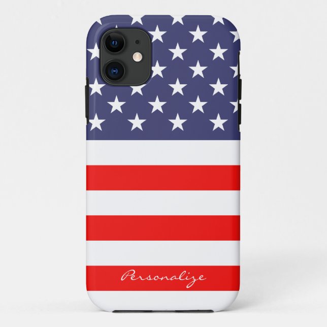 Patriotique American Flag Iphone 11 coque Personna (Dos)