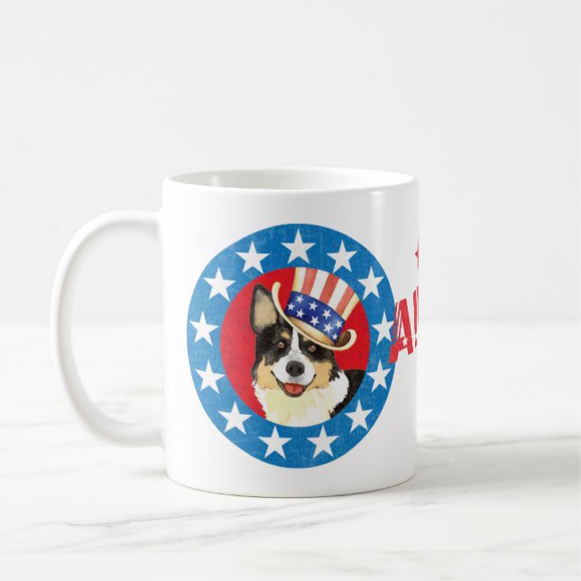 Patriotique Cardigan Welsh Corgi Coffee Mug (Gauche)