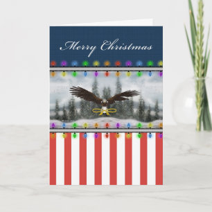 Patriotique Eagle Joyeux Noël Carte de voeux