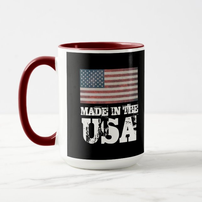 PATRIOTIQUE FABRIQUÉ AUX USA CAFÉ MUG (Gauche)