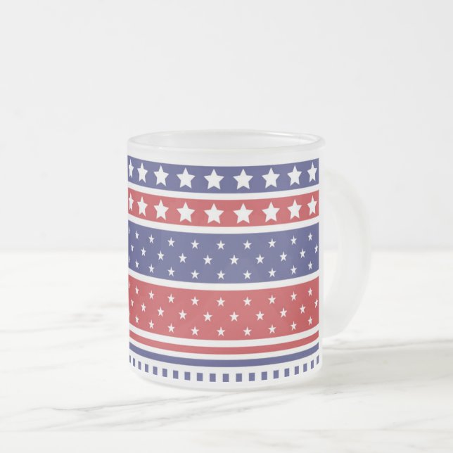 Patriotique Frosted Café Mug (Devant droit)