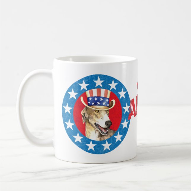 Patriotique Greyhound Coffee Mug (Gauche)