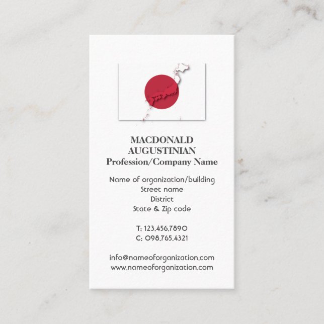 Patriotique | JAPON FLAG | Carte de visite photo (Devant)