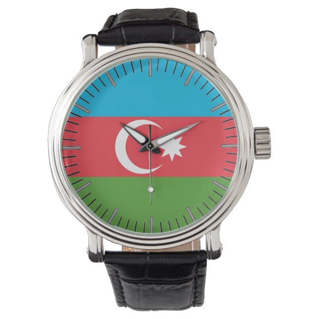 Patriotique, montre spéciale avec Drapeau d'Azerba (devant)