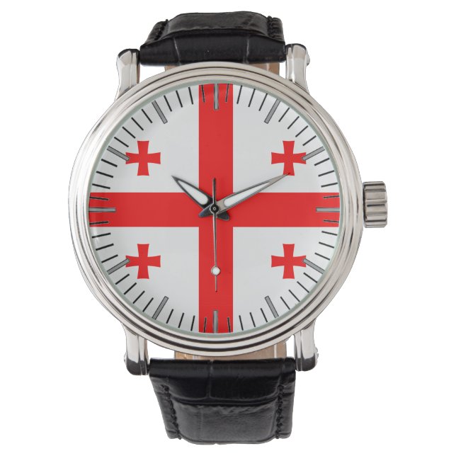 Patriotique, montre spéciale avec Drapeau de Géorg (devant)