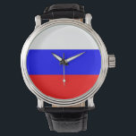 Patriotique, montre spéciale avec Drapeau de la Ru<br><div class="desc">Elégante montre patriotique au poignet avec le drapeau de la Russie. Ce produit est personnalisable.</div>