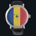 Patriotique, montre spéciale avec drapeau de Rouma<br><div class="desc">Ajoutez une touche de fierté roumaine à vos accessoires grâce à notre montre à main exclusive avec le drapeau roumain ! Réalisée avec une attention minutieuse aux détails, cette montre à main est plus qu’un simple garde-temps, c’est une célébration du patrimoine et de la fierté culturelle de la Roumanie. Le...</div>