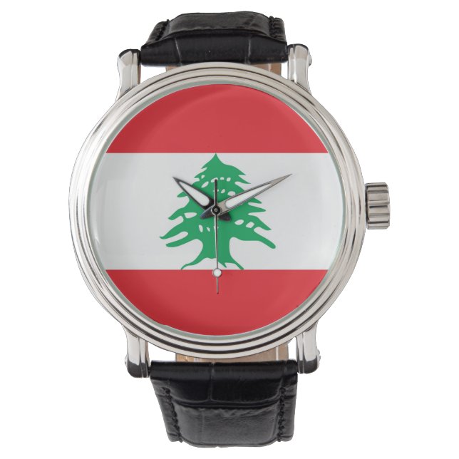 Patriotique, montre spéciale avec drapeau du Liban (devant)