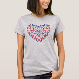 Patriotique papillon coeur T-shirt