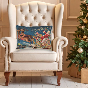 Patriotique Père Noël Joyeux Coussin de Noël