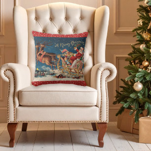 Patriotique Père Noël Joyeux Coussin de Noël