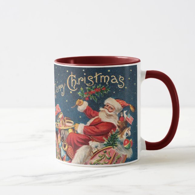 Patriotique Père Noël Petit Joyeux Noël Mug (Droite)