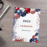 Patriotique rouge blanc bleu noir ballons nom 2026