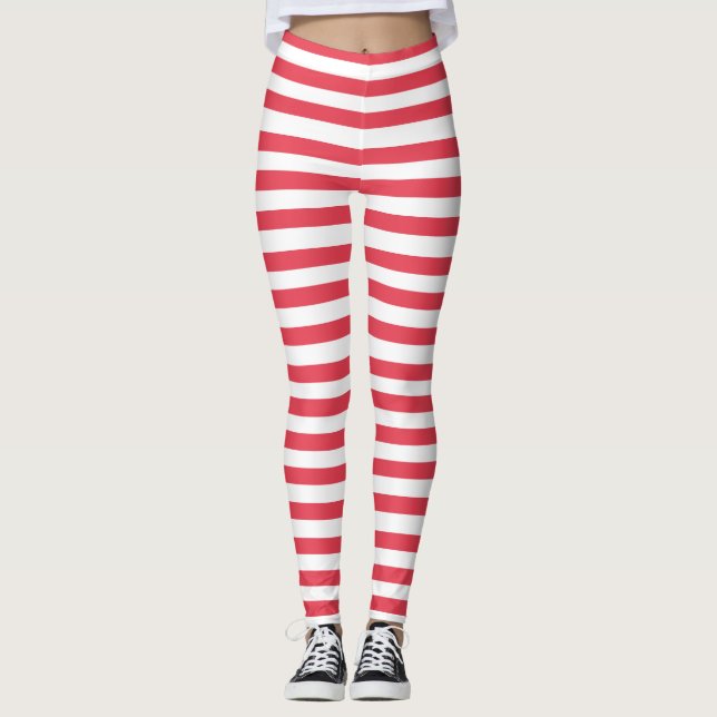 Patriotique rouge, Blancs Leggings (Devant)