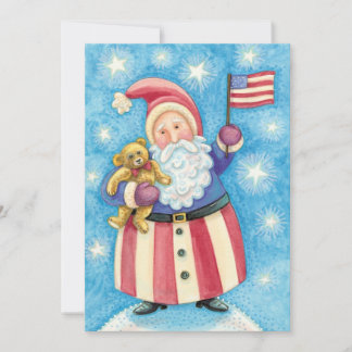 Patriotique Santa Claus Fête de Noël Invitation